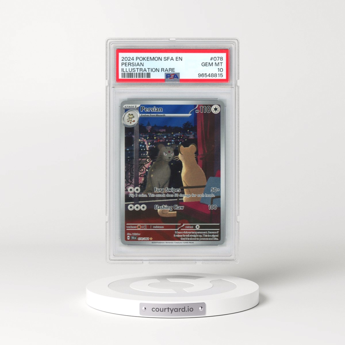 2024 Pokémon Sfa EN-Shrouded Fable #078 Persian - Illustration Rare (PSA 10 GEM MINT)