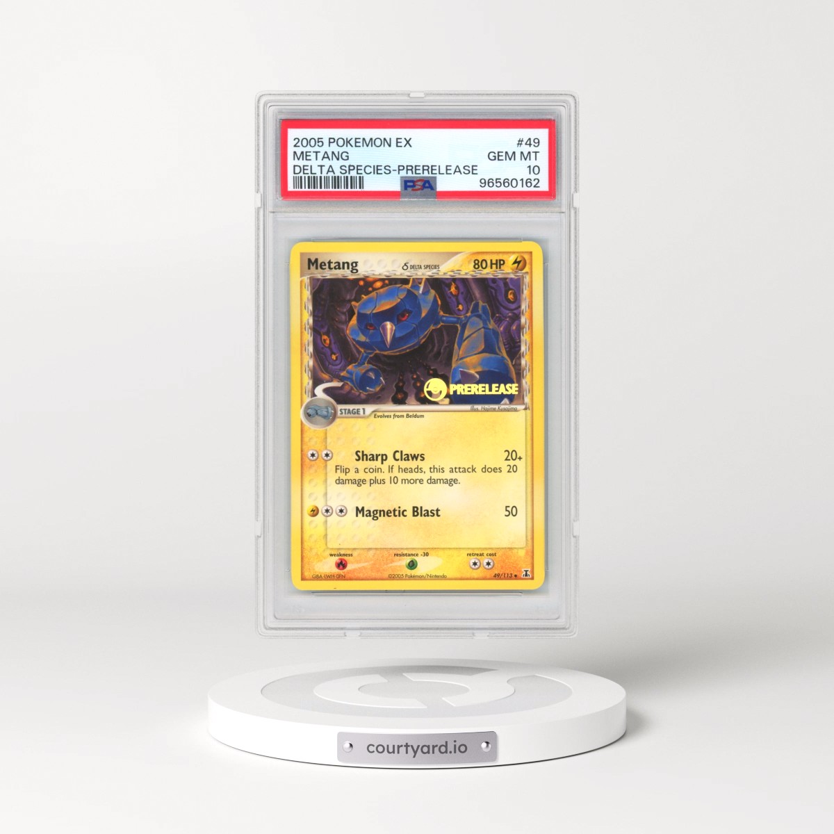 2005 Pokémon EX Delta Species #49 Metang - Prerelease (PSA 10 GEM MINT)