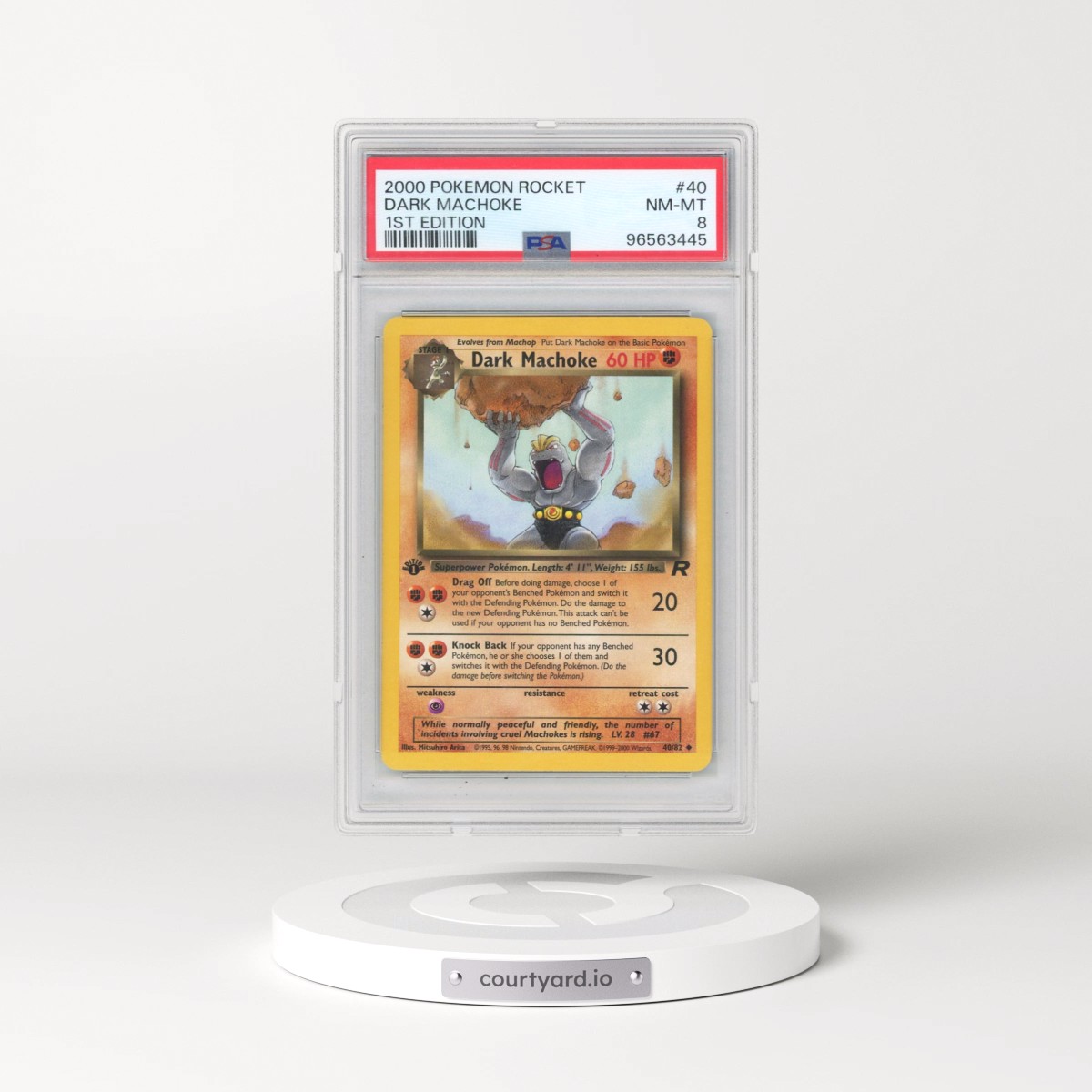 2000 Pokémon Rocket #40 Dark Machoke - 1st Edition (PSA 8 NM-MT)