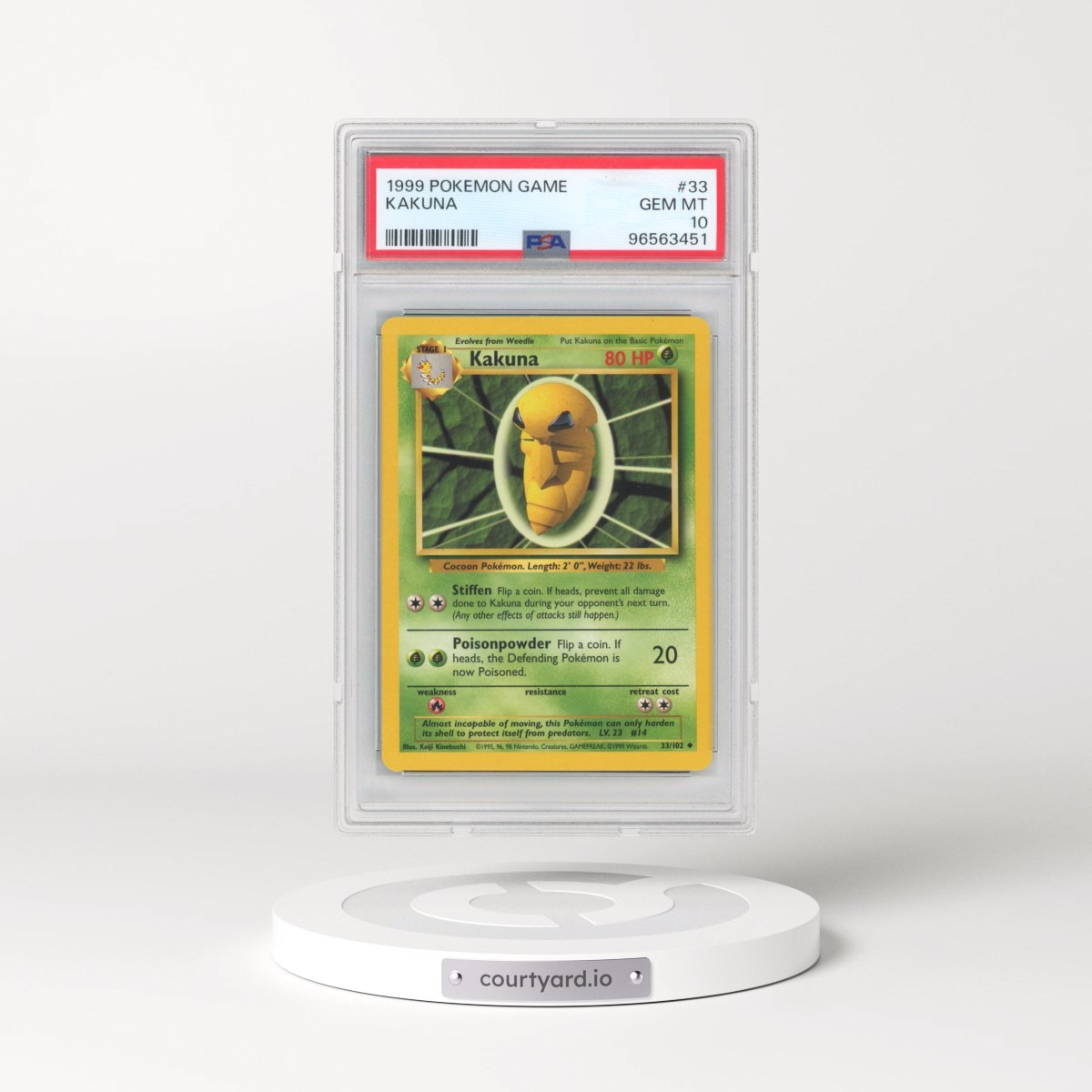 1999 Pokémon Game #33 Kakuna (PSA 10 GEM MINT)