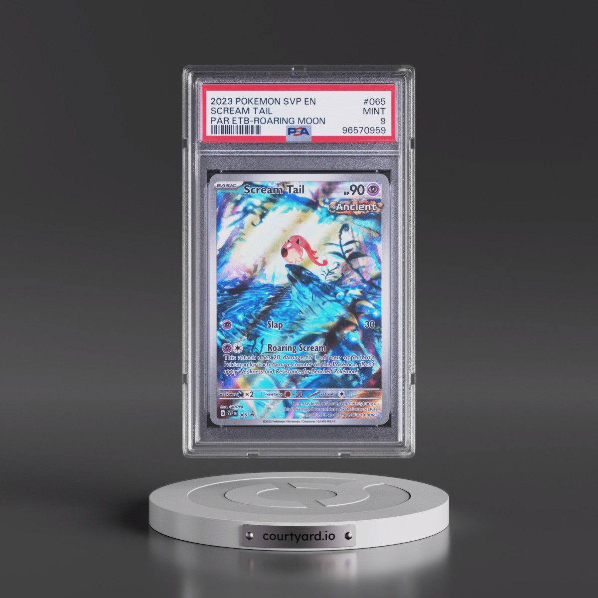 2023 Pokémon Svp EN-SV Black Star Promo #065 Scream Tail - Paradox Rift Elite Trainer Box-Roaring Moon (PSA 9 MINT)