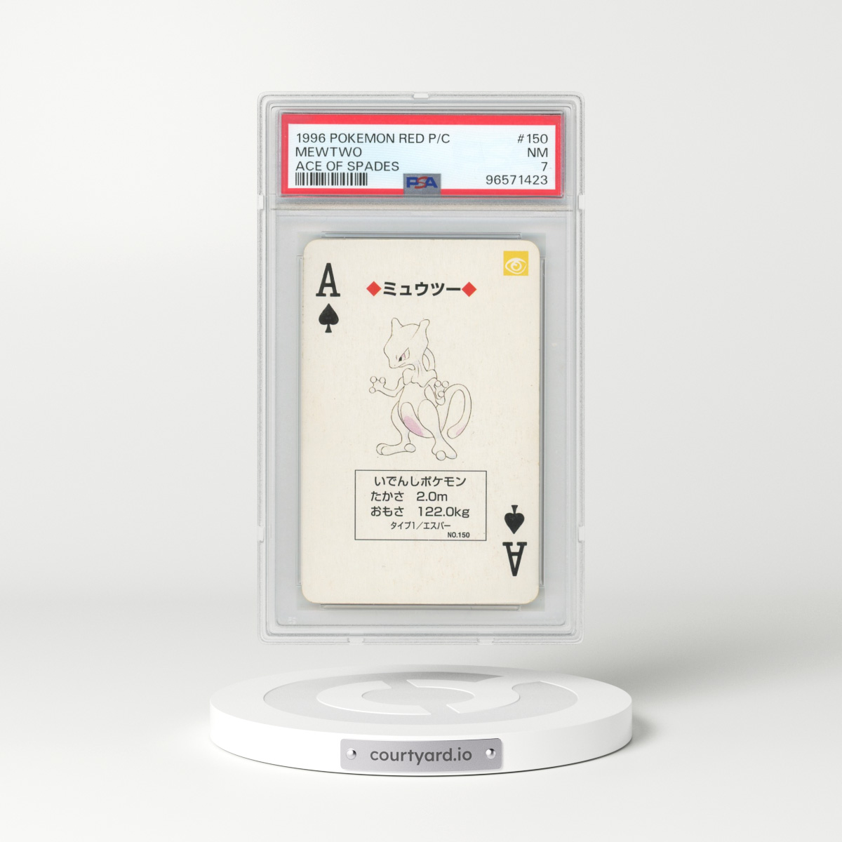 1996 Pokémon Red Version Playing Cards #150 Mewtwo (PSA 7 NM)