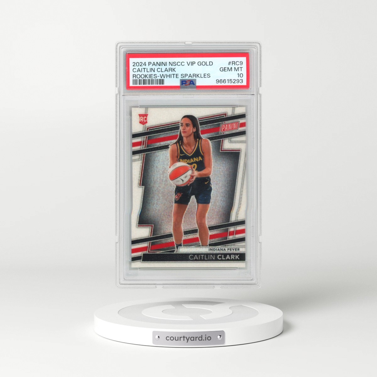 2024 Panini National Sports Collectors Convention VIP Gold Rookies #RC9 Caitlin Clark - White Sparkles (PSA 10 GEM MINT)