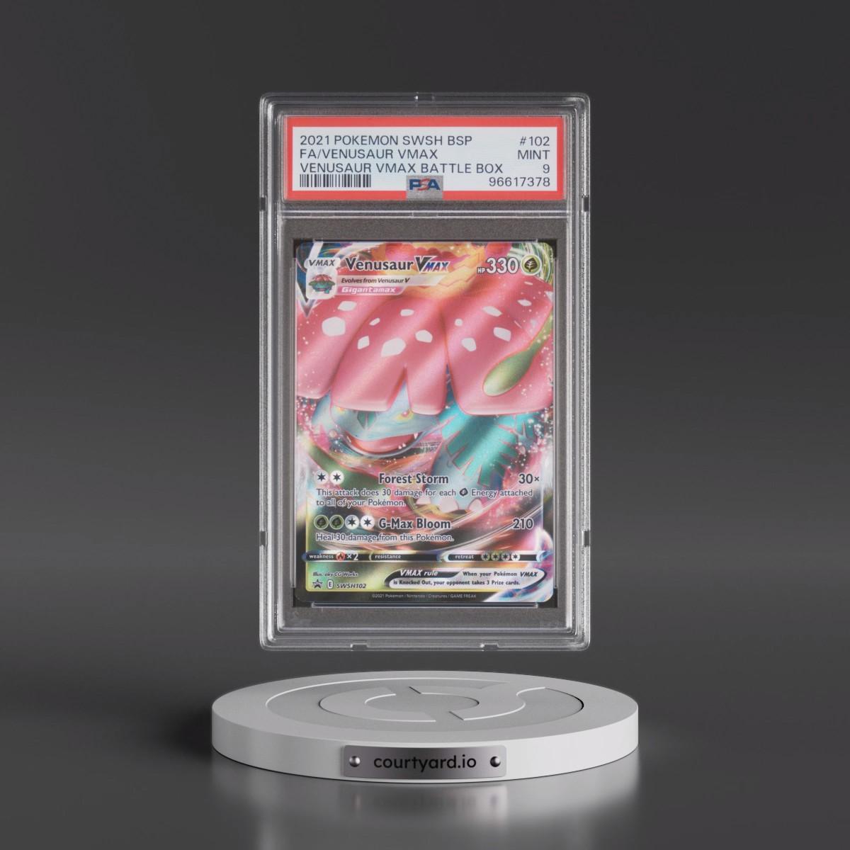 2021 Pokémon Swsh Black Star Promo #102 Venusaur Vmax - Full Art Venusaur Vmax Battle Box (PSA 9 MINT)