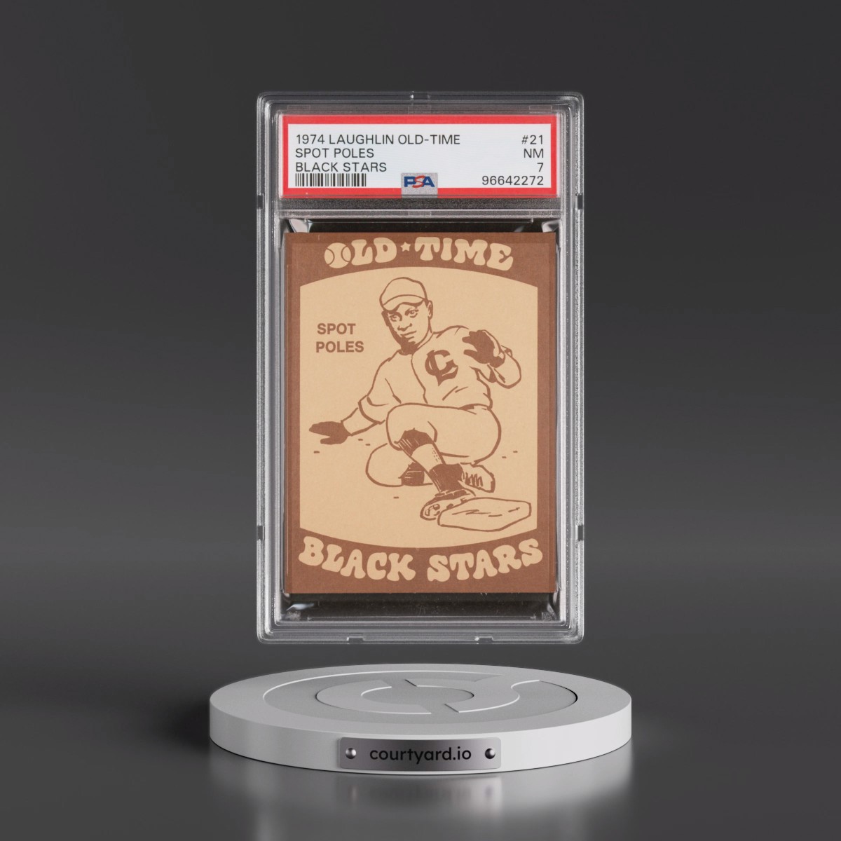 1974 Laughlin Old-Time Black Stars #21 Spot Poles (PSA 7 NM)