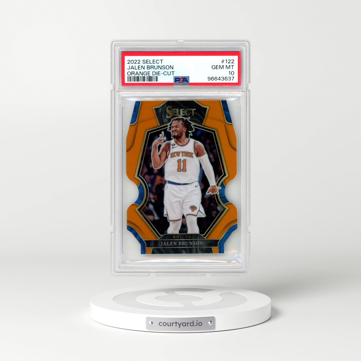 2022 Panini Select #122 Jalen Brunson - Orange Die-Cut (PSA 10 GEM MINT)