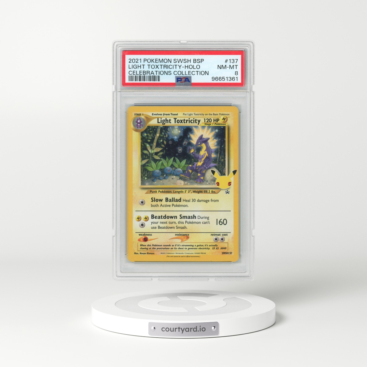 2021 Pokémon Swsh Black Star Promo #137 Light Toxtricity - Holo Celebrations Collection (PSA 8 NM-MT)