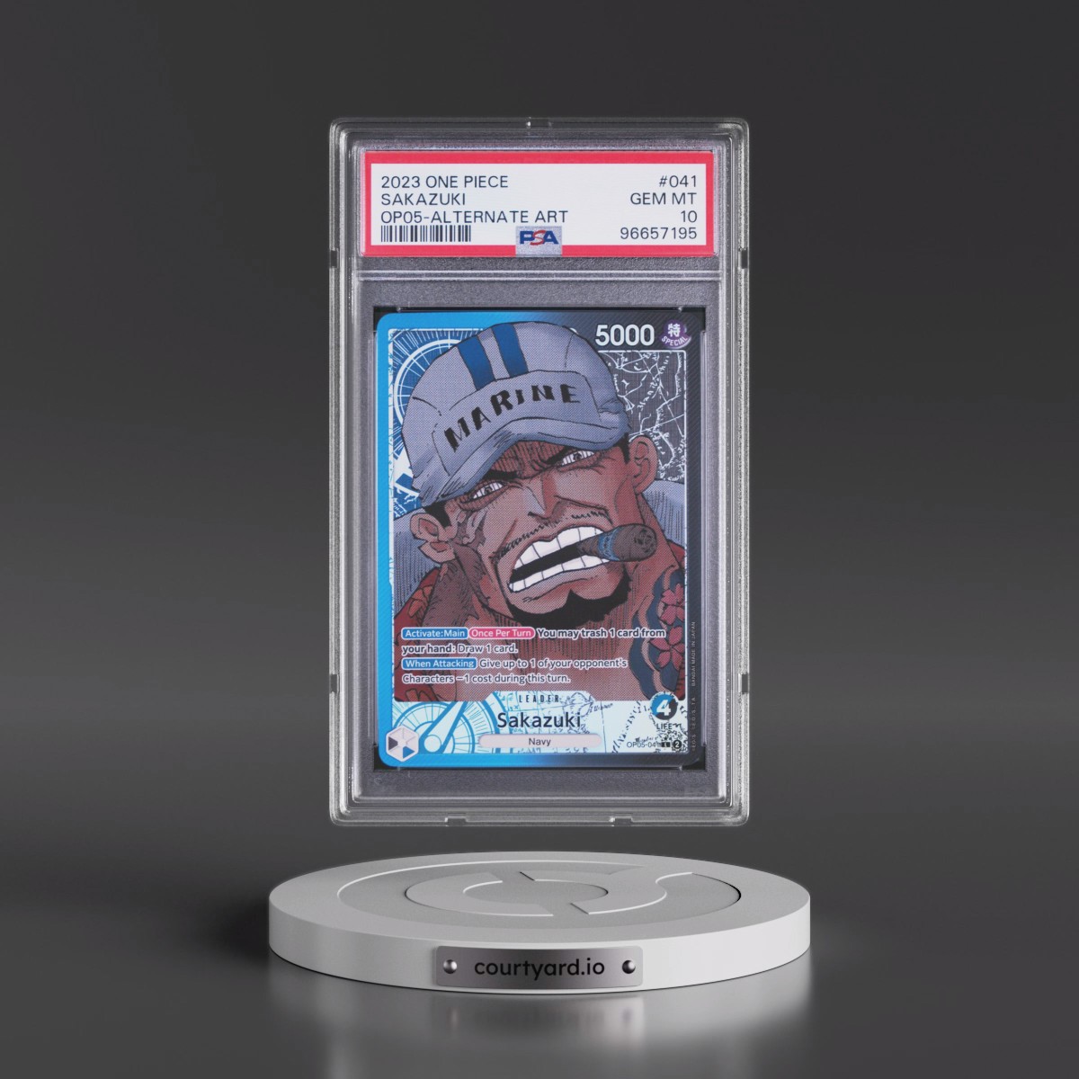 2023 One Piece OP05-Awakening of the New Era #041 Sakazuki - Alternate Art (PSA 10 GEM MINT)