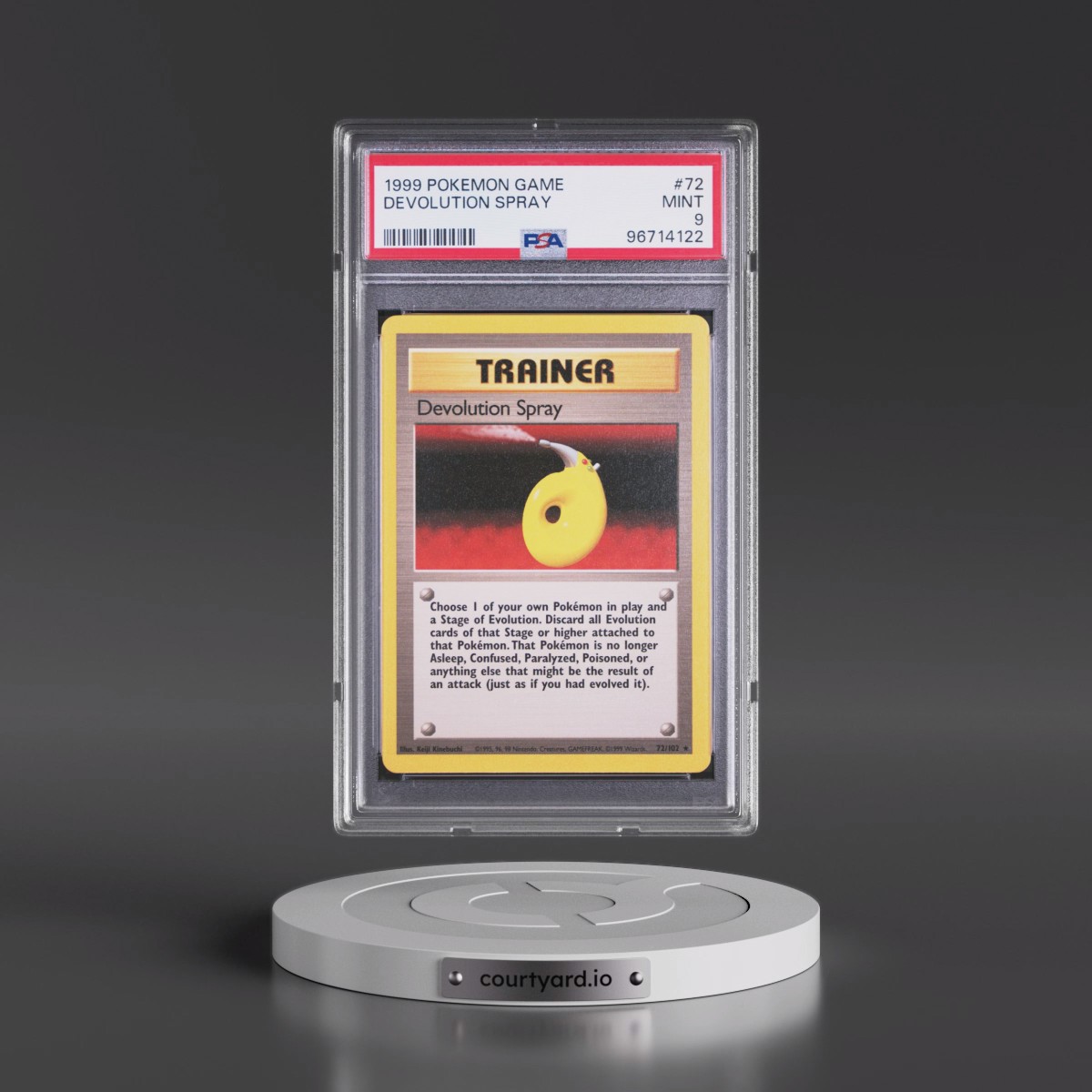 1999 Pokémon Game #72 Devolution Spray (PSA 9 MINT)
