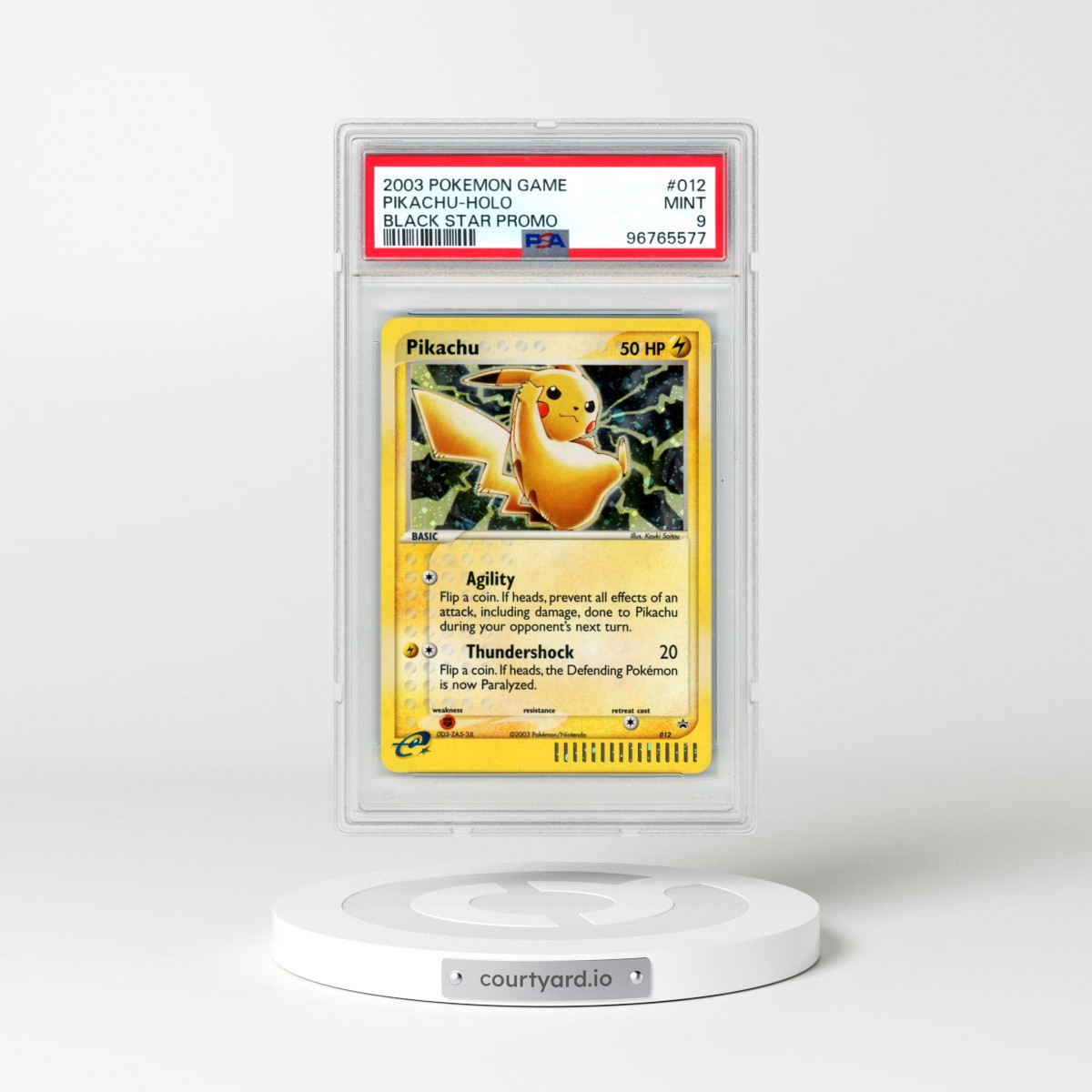 2003 Pokémon Black Star Promo #012 Pikachu - Holo (PSA 9 MINT)