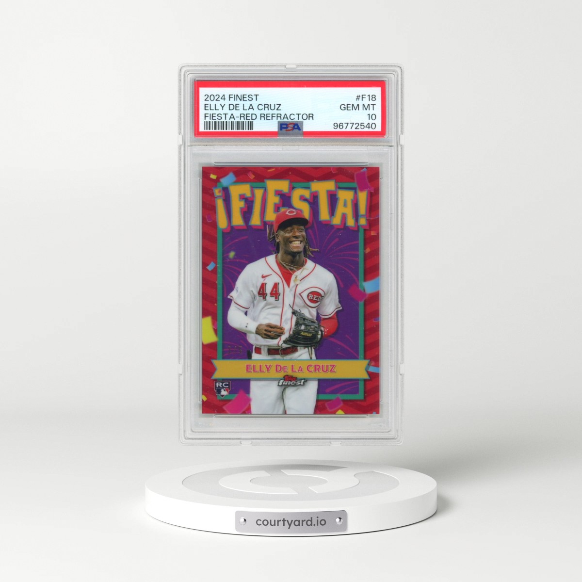 2024 Topps Finest Fiesta #F18 Elly de La Cruz - Red Refractor (PSA 10 GEM MINT)