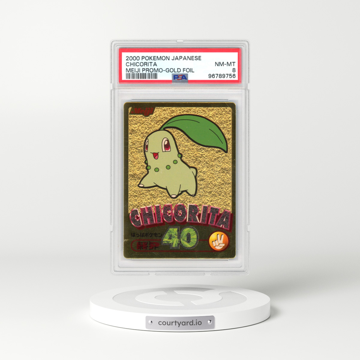 2000 Pokémon Meiji Promo Chicorita - Gold Foil (PSA 8 NM-MT)