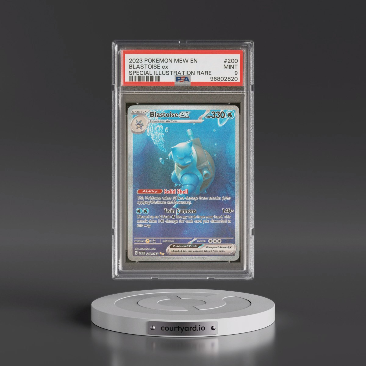 2023 Pokémon Mew EN-151 #200 Blastoise EX - Holo Special Illustration Rare (PSA 9 MINT)