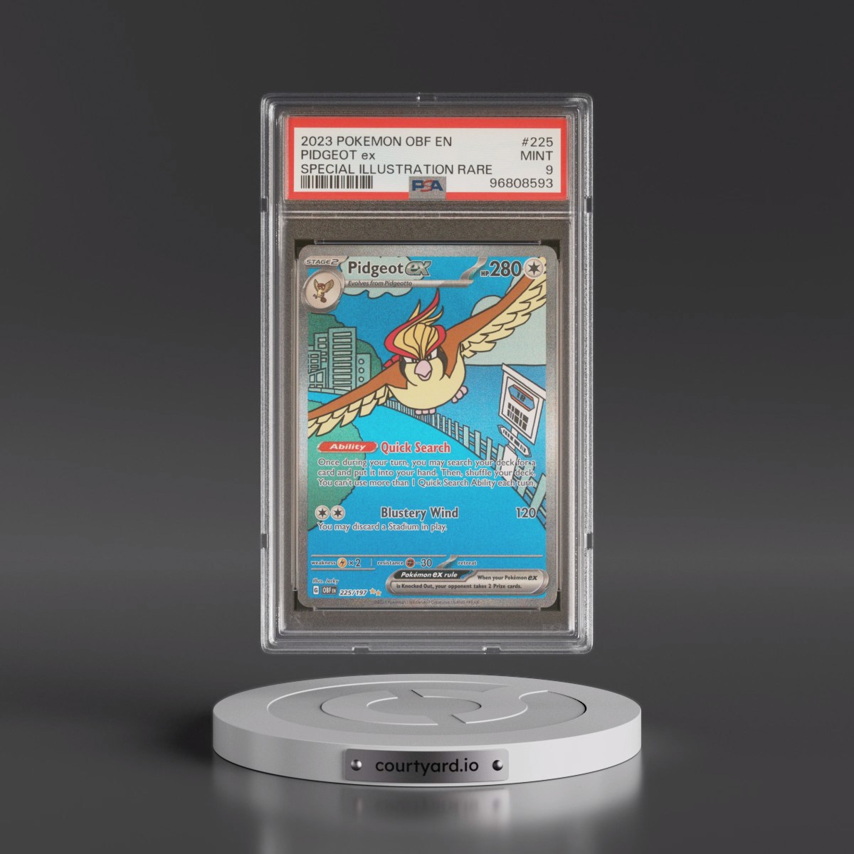 2023 Pokémon Obf EN-Obsidian Flames #225 Pidgeot EX - Holo Special Illustration Rare (PSA 9 MINT)
