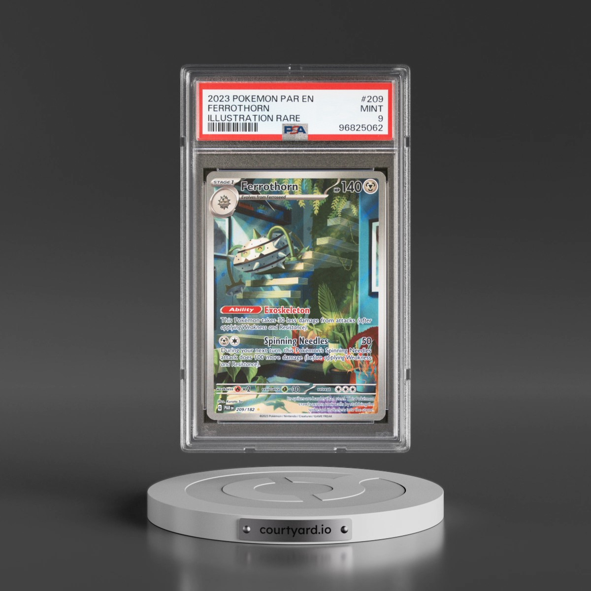 2023 Pokémon Par EN-Paradox Rift #209 Ferrothorn - Illustration Rare (PSA 9 MINT)