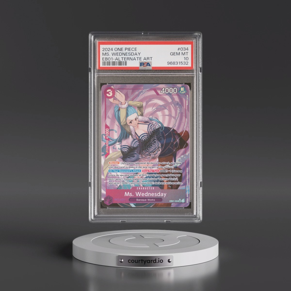 2024 One Piece Extra Booster -Memorial Collection #034 MS. Wednesday - Alternate Art (PSA 10 GEM MINT)