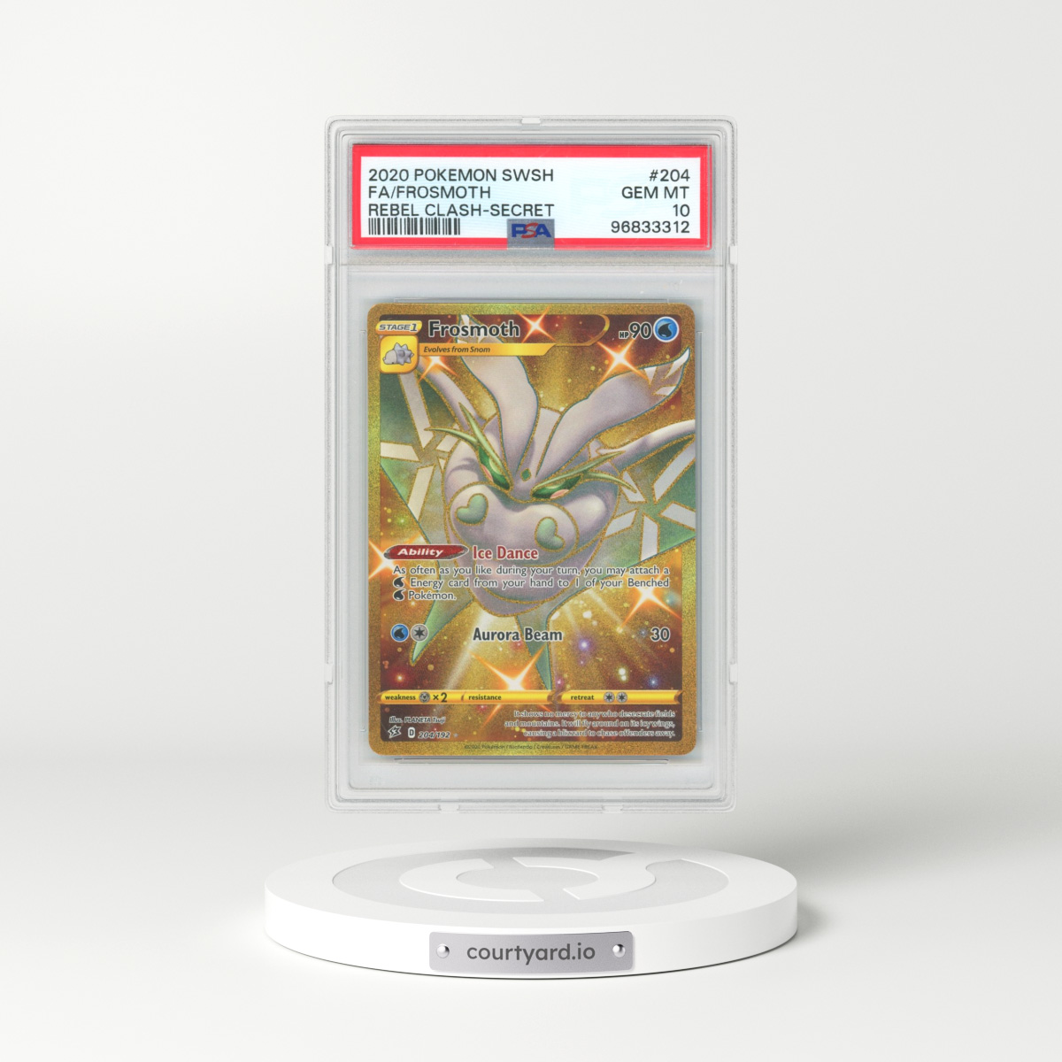 2020 Pokémon Sword & Shield Rebel Clash #204 Frosmoth - Full Art Secret (PSA 10 GEM MINT)