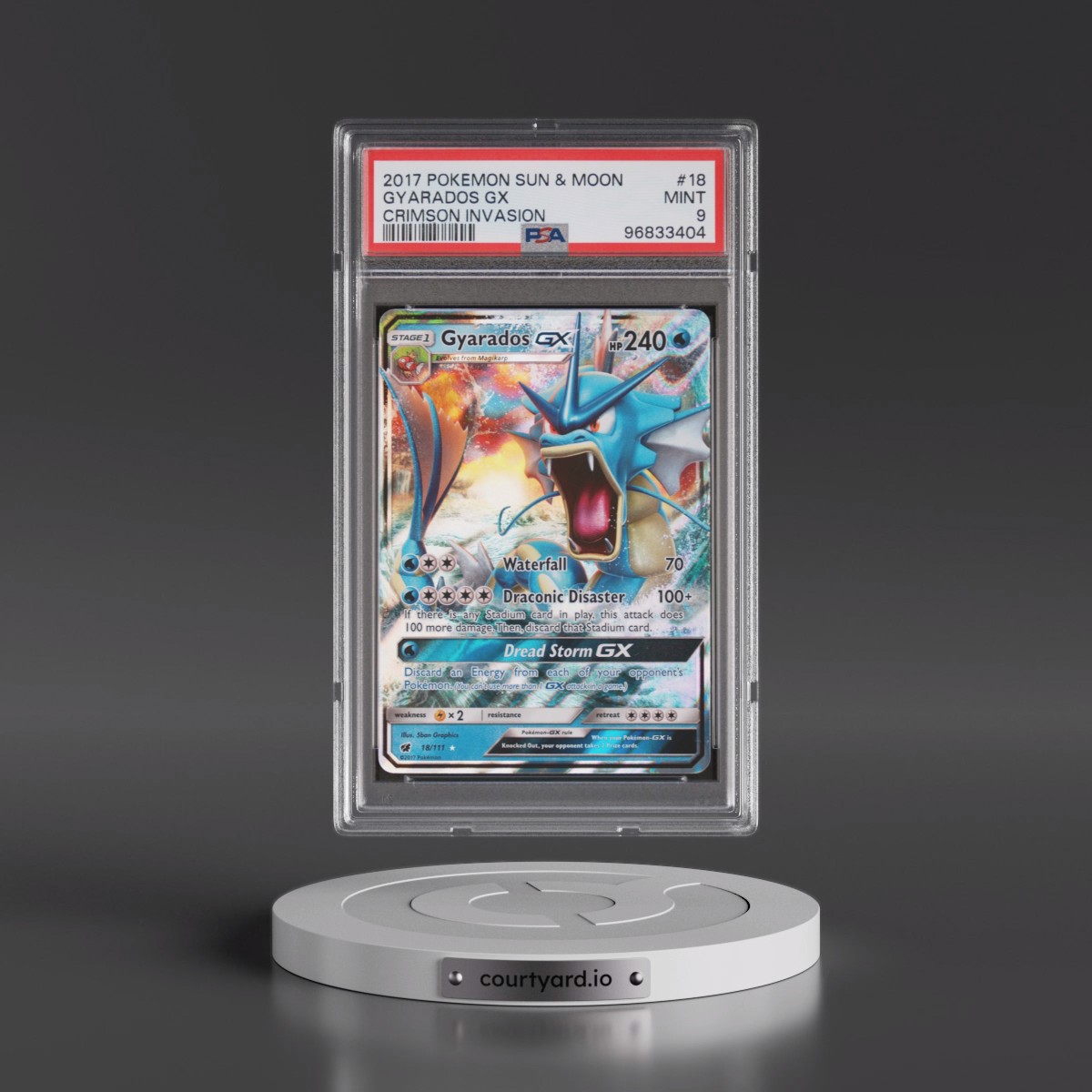 2017 Pokémon Sun & Moon Crimson Invasion #18 Gyarados GX - Holo (PSA 9 MINT)