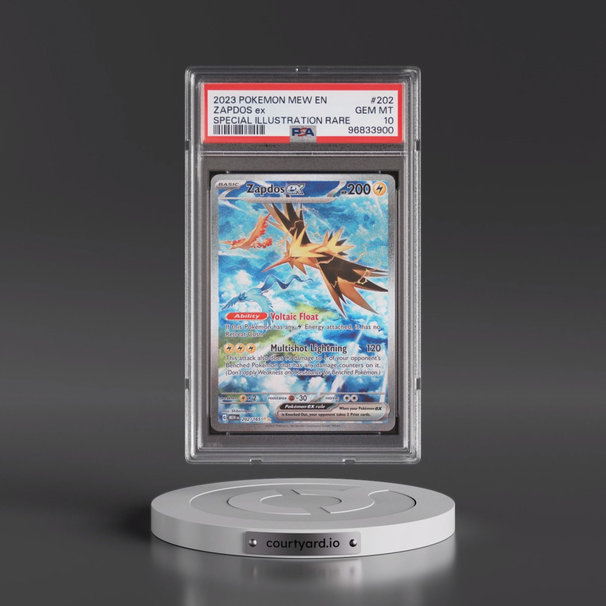 2023 Pokémon Mew EN-151 #202 Zapdos EX - Holo Special Illustration Rare (PSA 10 GEM MINT)