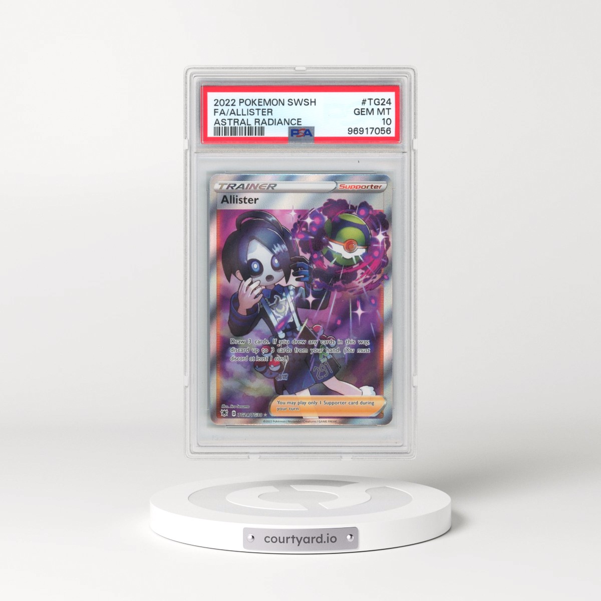 2022 Pokémon Sword & Shield Astral Radiance #TG24 Allister - Full Art (PSA 10 GEM MINT)