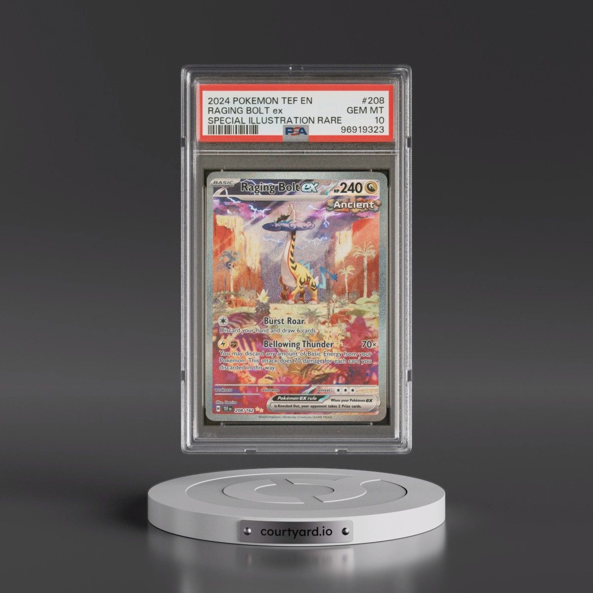 2024 Pokémon Tef EN-Temporal Forces #208 Raging Bolt EX - Holo Special Illustration Rare (PSA 10 GEM MINT)