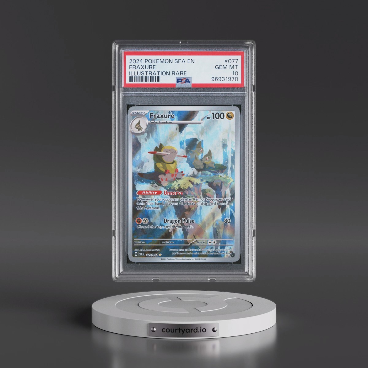 2024 Pokémon Sfa EN-Shrouded Fable #077 Fraxure - Illustration Rare (PSA 10 GEM MINT)