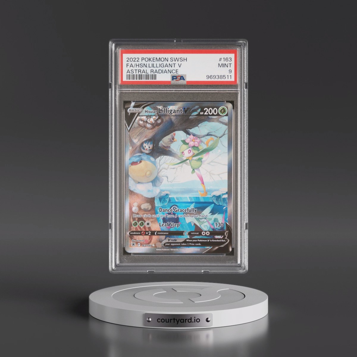 2022 Pokémon Sword & Shield Astral Radiance #163 Hisuian Lilligant V - Holo Full Art (PSA 9 MINT)