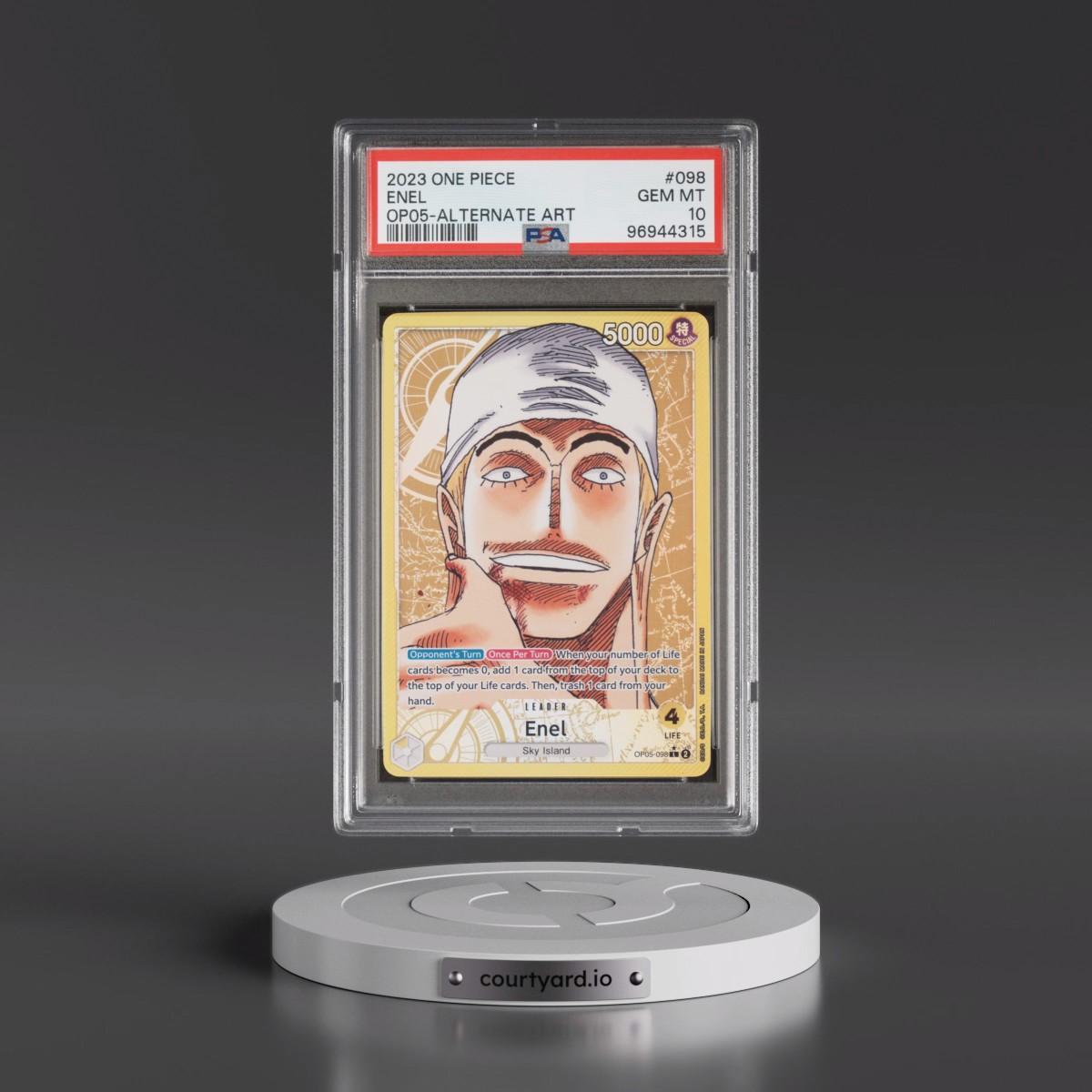 2023 One Piece OP05-Awakening of the New Era #098 Enel - Alternate Art (PSA 10 GEM MINT)