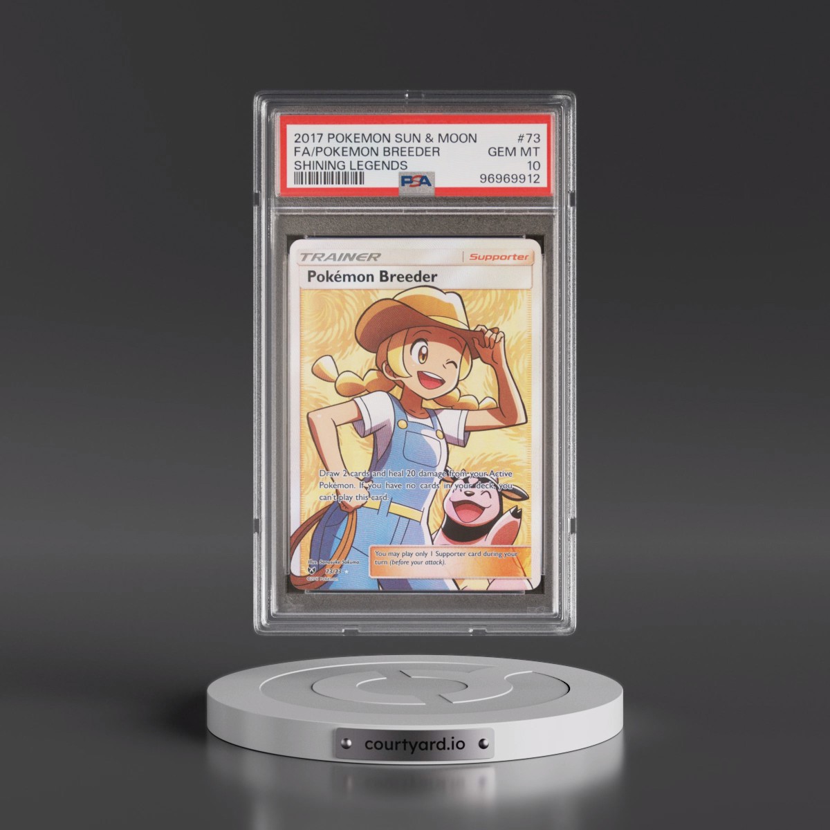 2017 Pokémon Sun & Moon Shining Legends #73 Pokemon Breeder - Full Art (PSA 10 GEM MINT)
