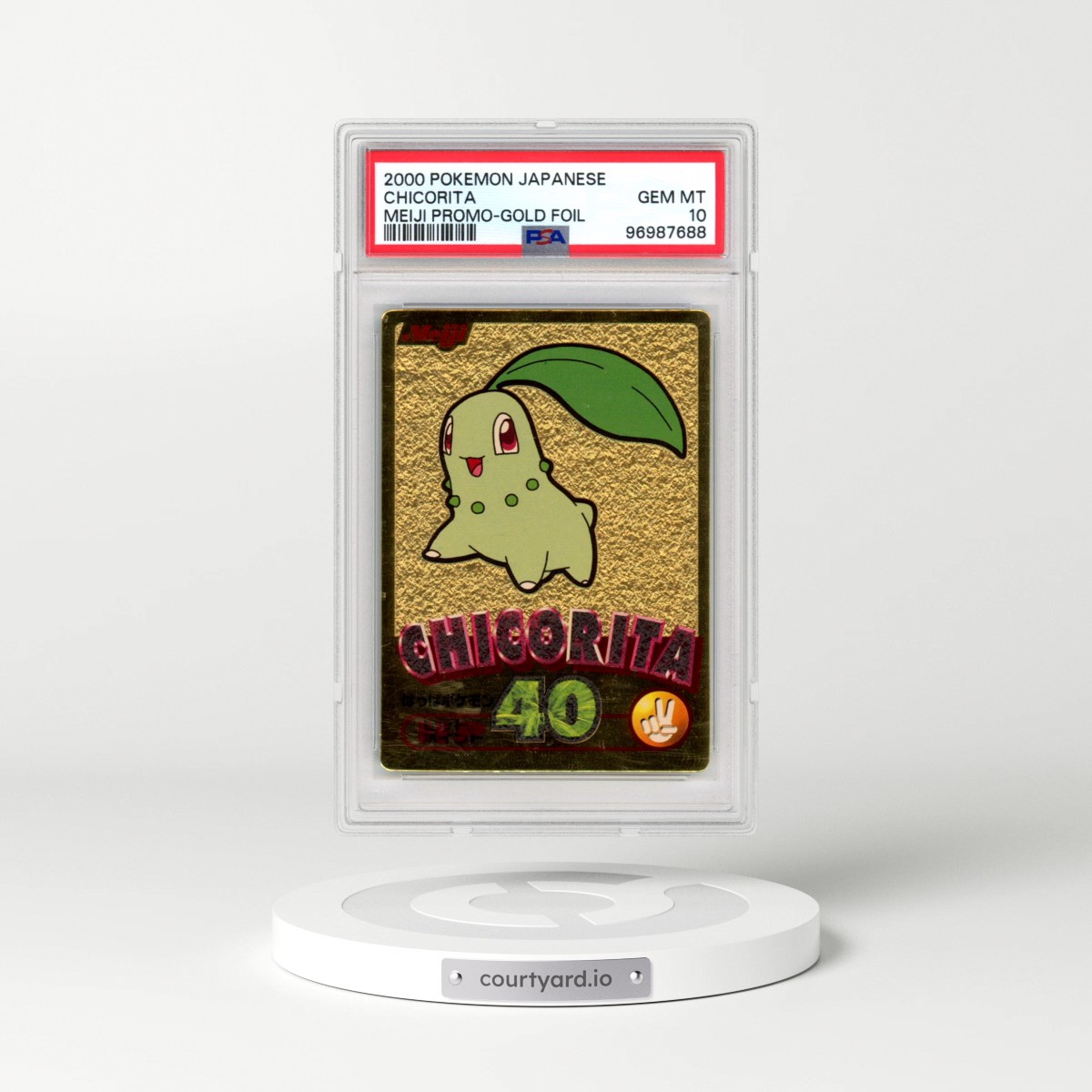 2000 Pokémon Meiji Promo Chicorita - Gold Foil (PSA 10 GEM MINT)