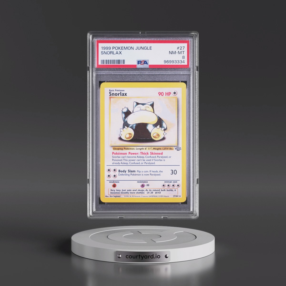 1999 Pokémon Jungle #27 Snorlax (PSA 8 NM-MT)