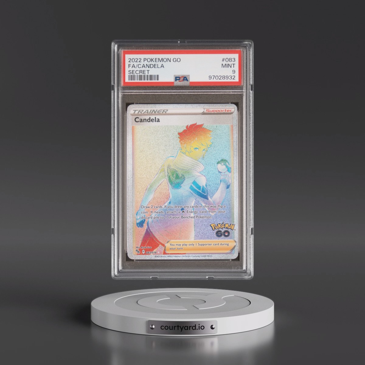 2022 Pokémon Go #083 Candela - Full Art Secret (PSA 9 MINT)