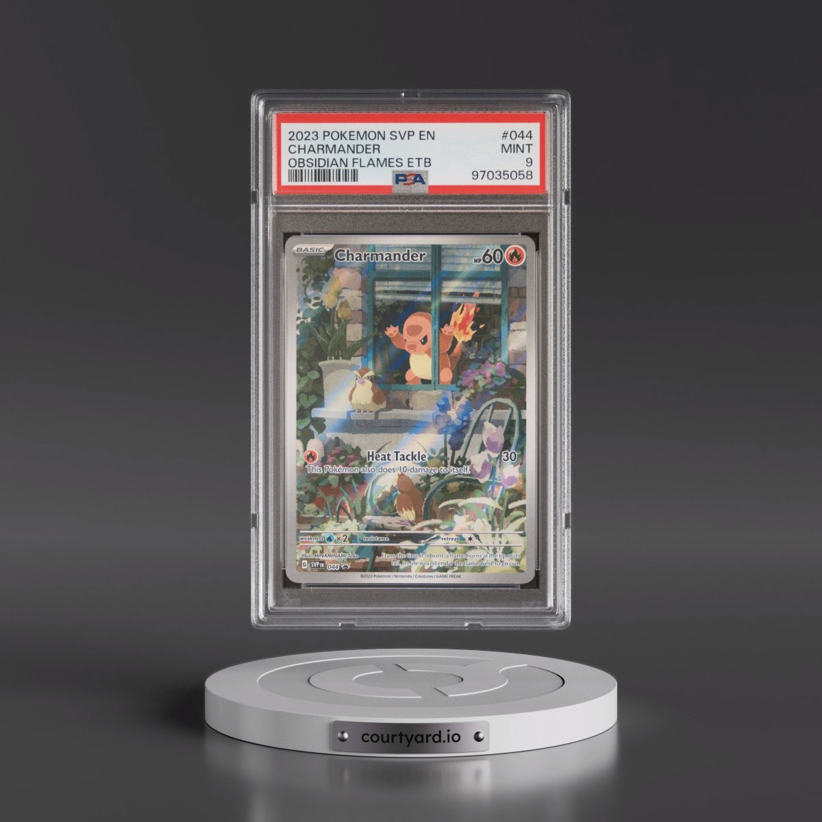 2023 Pokémon Svp EN-SV Black Star Promo #044 Charmander - Obsidian Flames Elite Trainer Box (PSA 9 MINT)