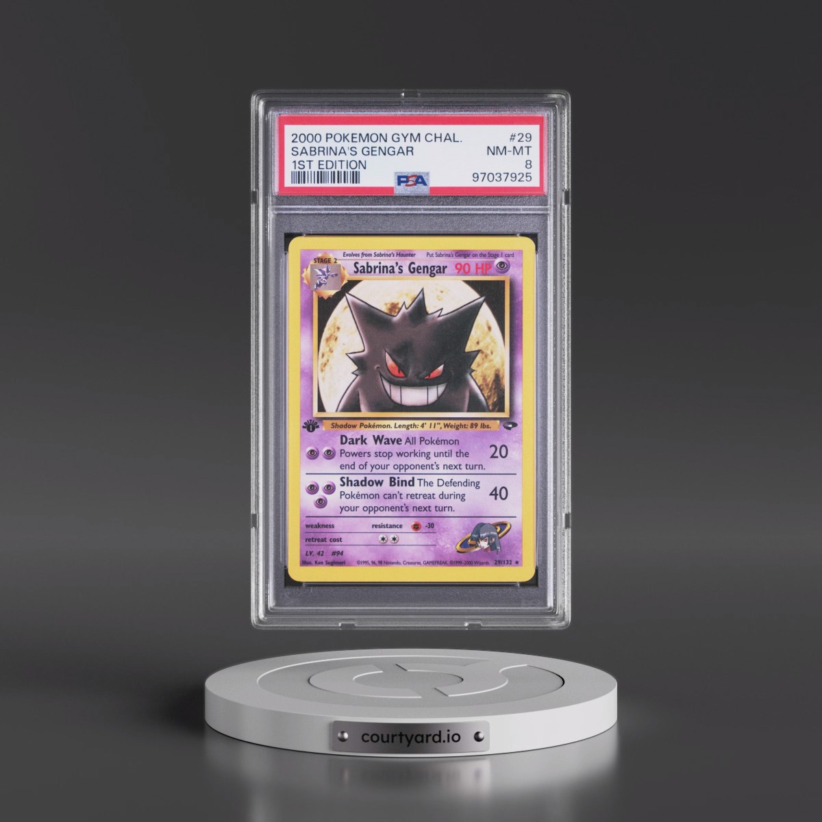 2000 Pokémon Gym Challenge #29 Sabrina's Gengar - 1st Edition (PSA 8 NM-MT)