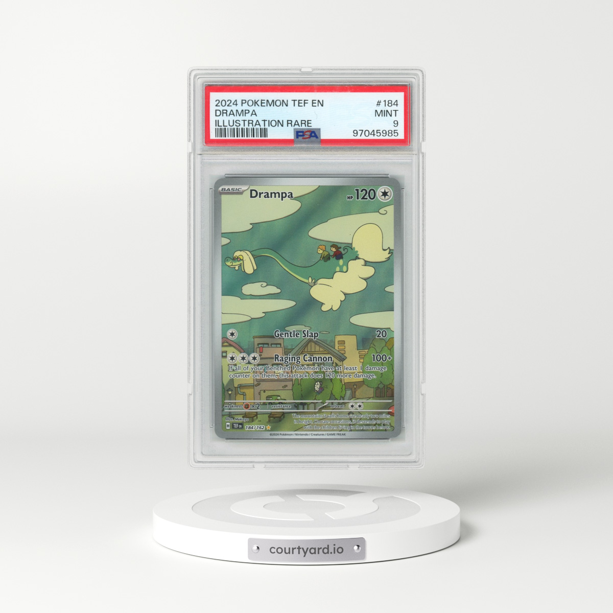 2024 Pokémon Tef EN-Temporal Forces #184 Drampa - Illustration Rare (PSA 9 MINT)