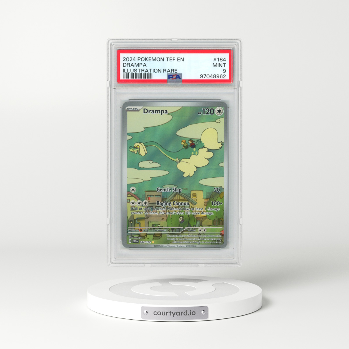 2024 Pokémon Tef EN-Temporal Forces #184 Drampa - Illustration Rare (PSA 9 MINT)