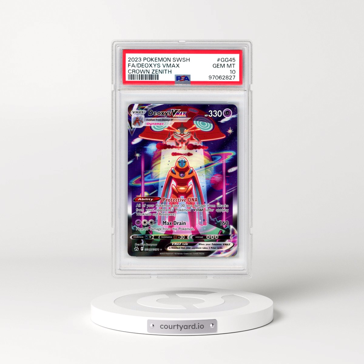 2023 Pokémon Sword and Shield Crown Zenith #GG45 Deoxys Vmax - Full Art (PSA 10 GEM MINT)