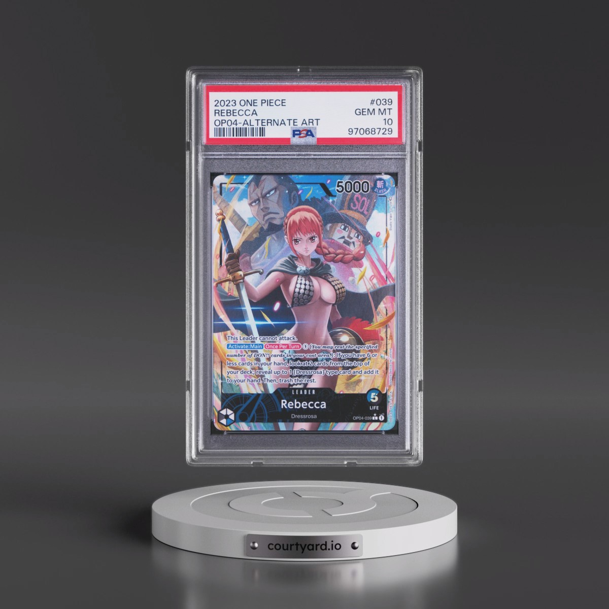 2023 One Piece Kingdoms of Intrigue #039 Rebecca - Alternate Art (PSA 10 GEM MINT)