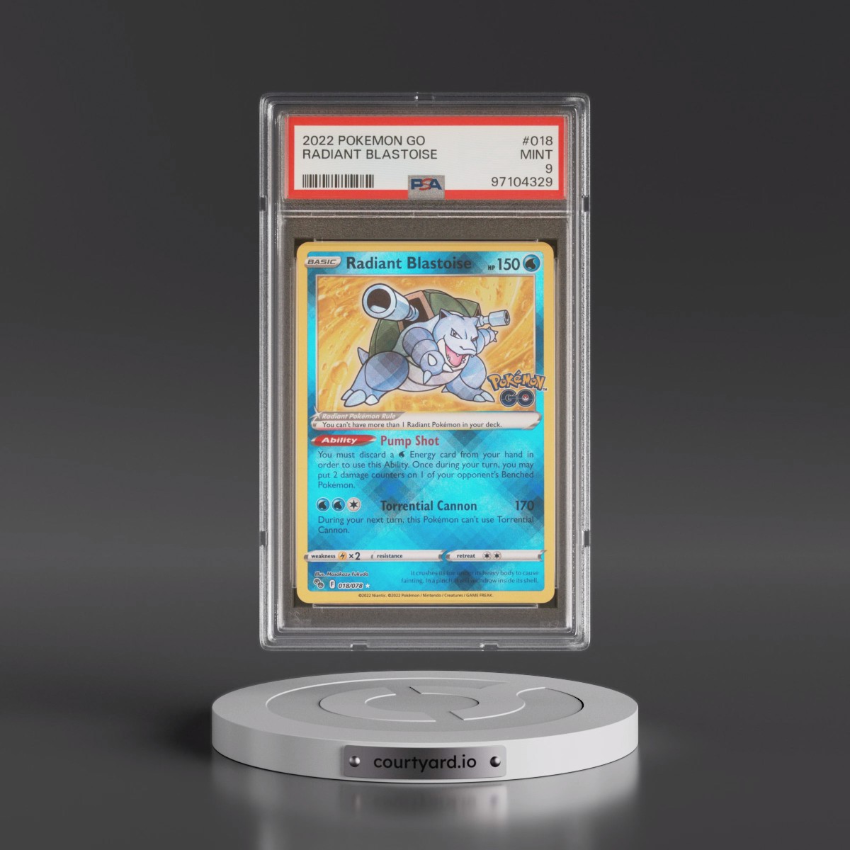 radiant blastoise pokemon go card 018/071 Japanese CGC 9.5 TBC Games The item may be similar but not exactly the same as the image (e.g Radiant Blastoise 018/078 Pokmon GO