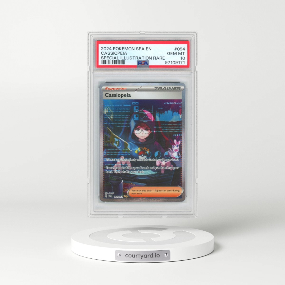 2024 Pokémon Sfa EN-Shrouded Fable #094 Cassiopeia - Special Illustration Rare (PSA 10 GEM MINT)