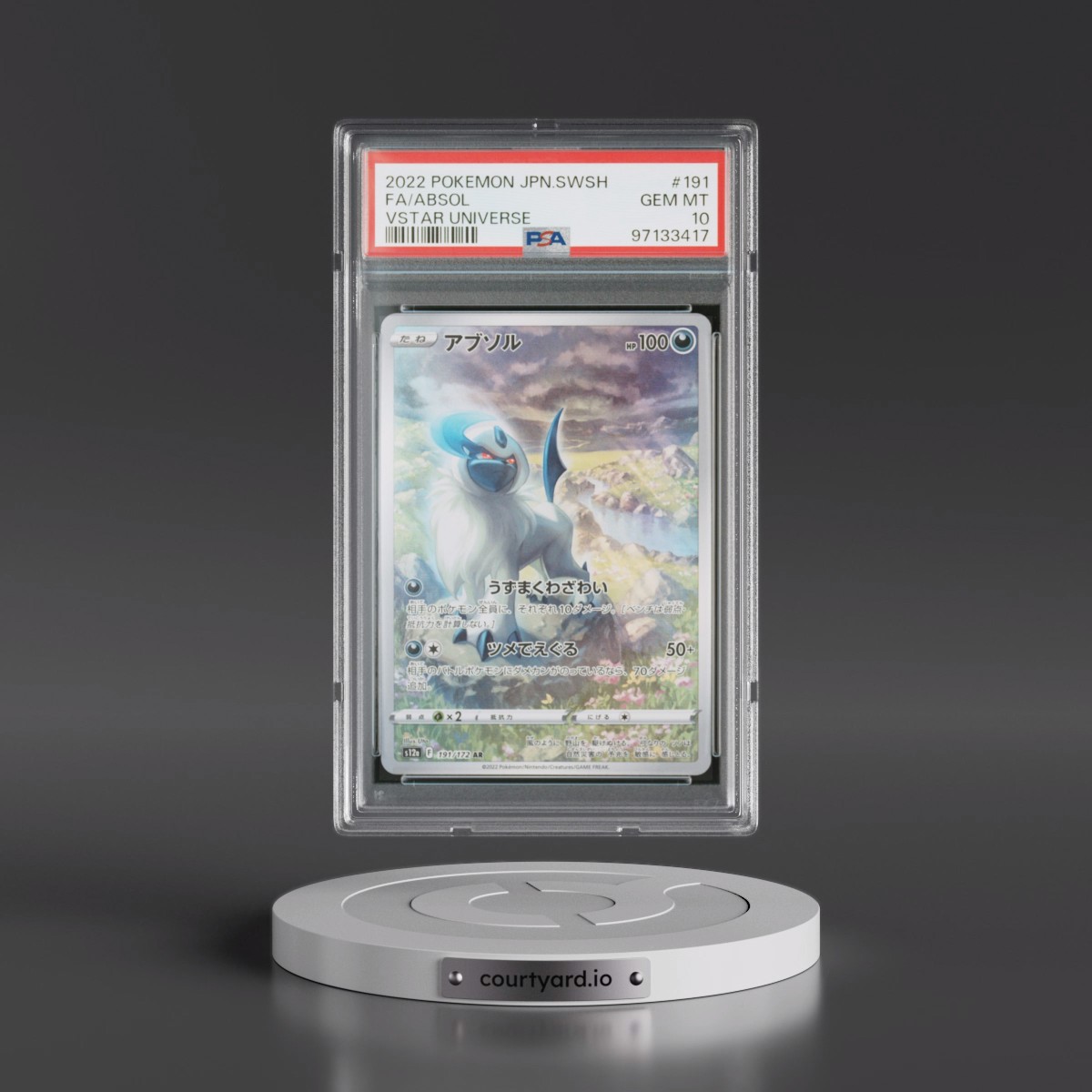 2022 Pokémon Sword & Shield Vstar Universe #191 Absol - Full Art (PSA 10 GEM MINT)
