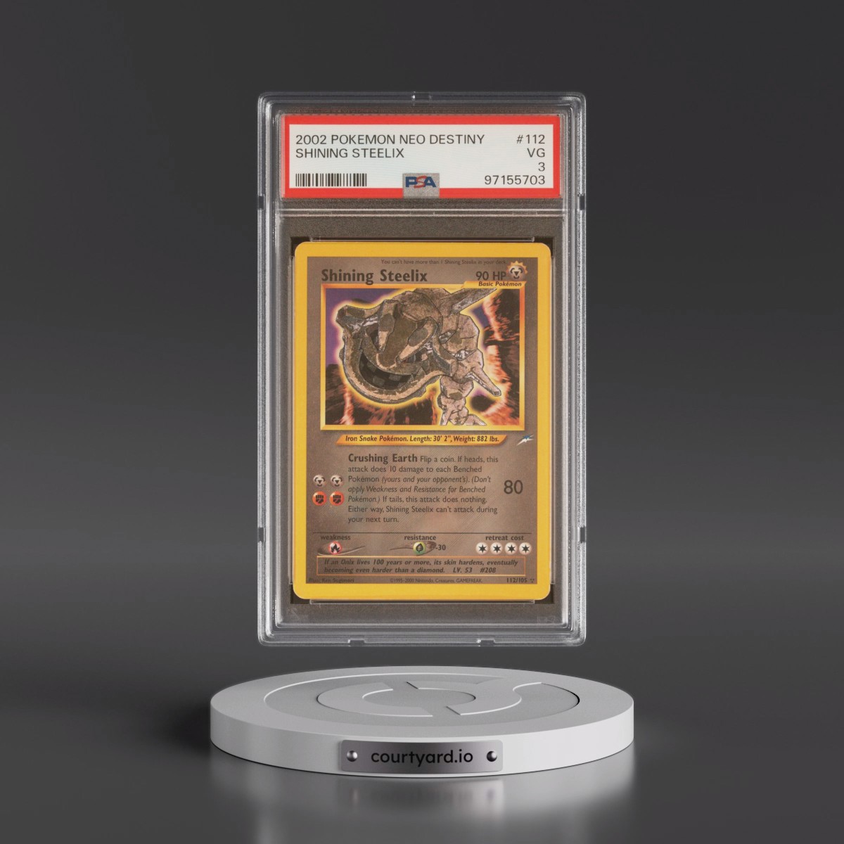 2002 Pokémon Neo Destiny #112 Shining Steelix - Holo (PSA 3 VG)