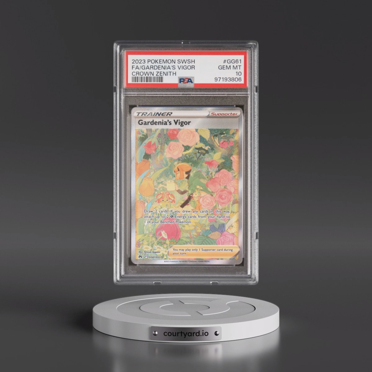 2023 Pokémon Sword and Shield Crown Zenith #GG61 Gardenia's Vigor - Full Art (PSA 10 GEM MINT)