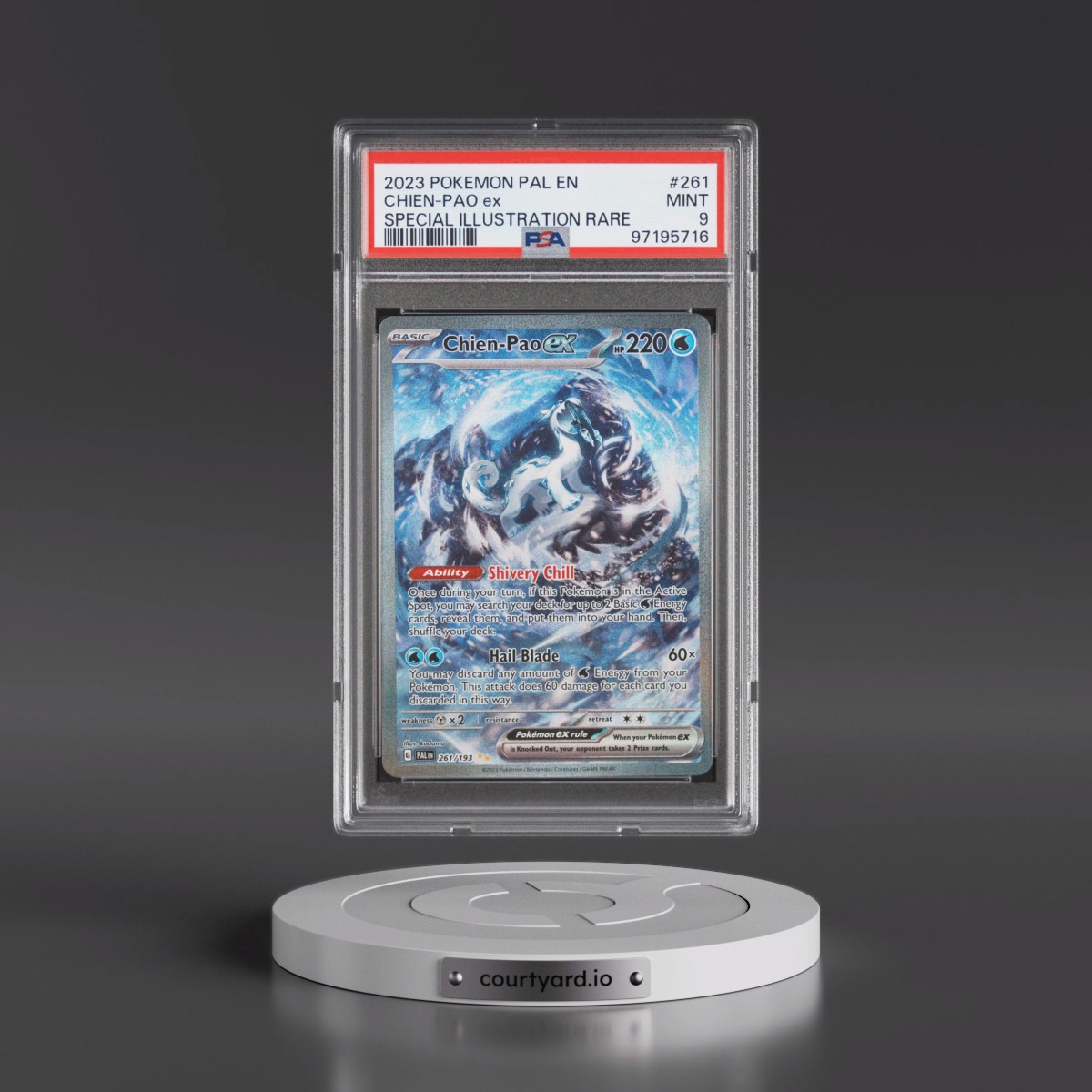 2023 Pokémon Pal EN-Paldea Evolved #261 Chien-Pao EX - Holo Special Illustration Rare (PSA 9 MINT)