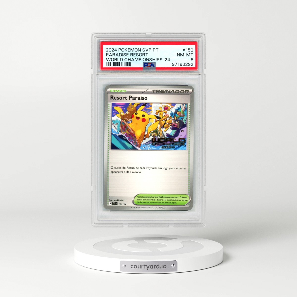 2024 Pokémon Svp PT-SV Black Star Promo #150 Paradise Resort - World Championships 2024 (PSA 8 NM-MT)