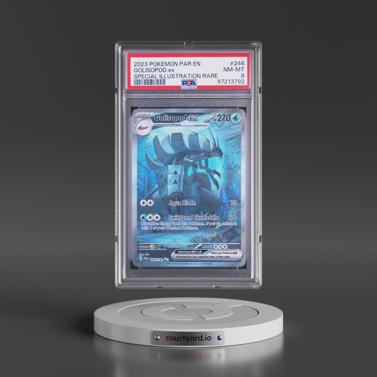 2023 Pokémon Par EN-Paradox Rift #246 Golisopod EX - Holo Special Illustration Rare (PSA 8 NM-MT)