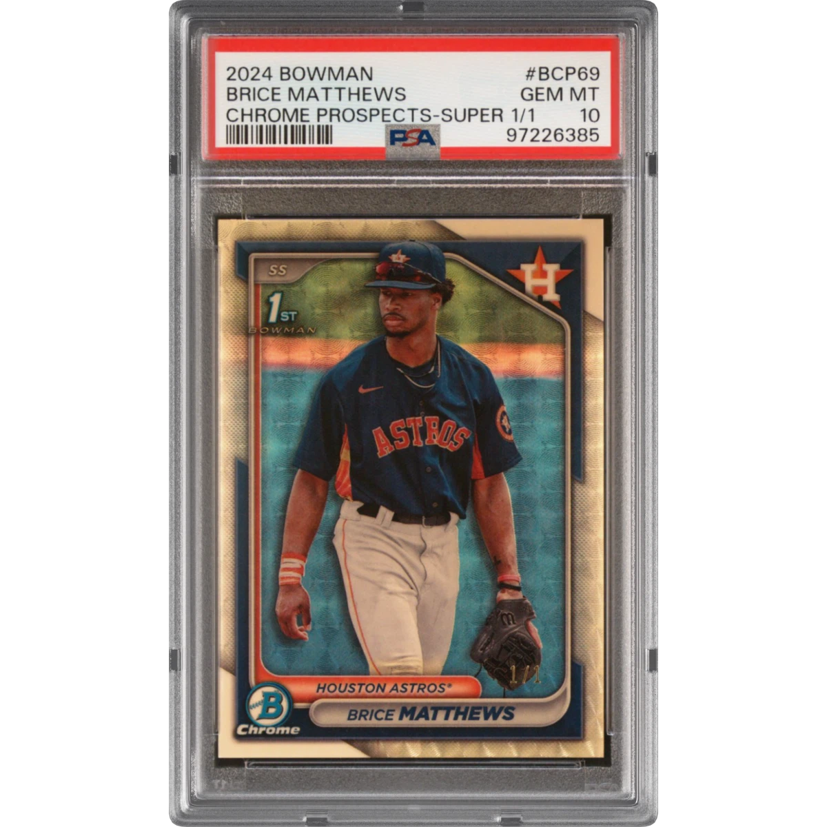 2024 Bowman Chrome Prospects #BCP69 Brice Matthews - Superfractor 1/1 (PSA 10 GEM MINT)
