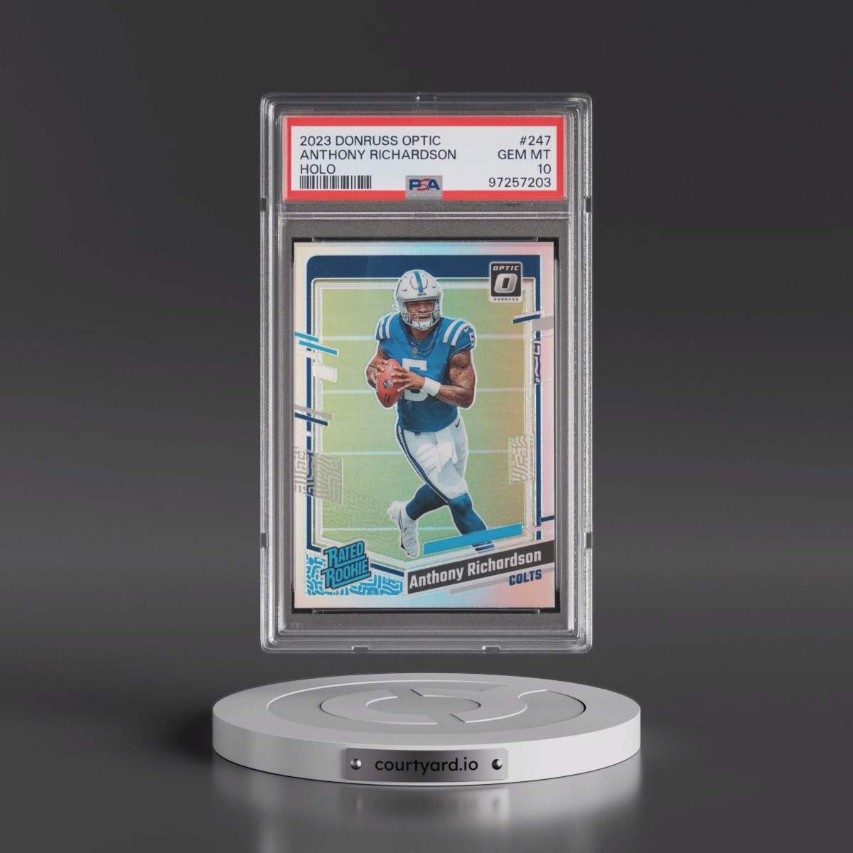 2023 Panini Donruss Optic #247 Anthony Richardson - Holo (PSA 10 GEM MINT)
