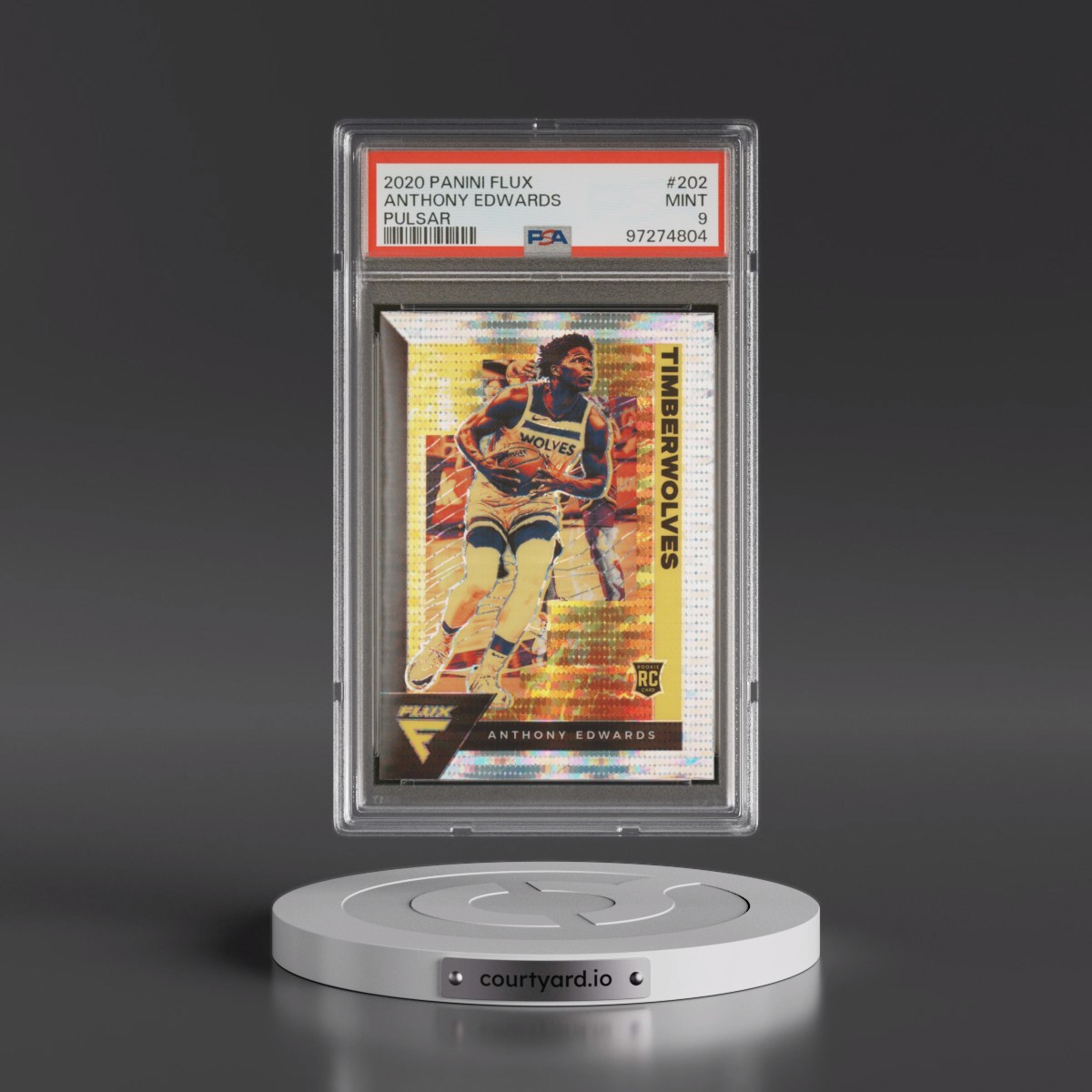 2020 Panini Flux #202 Anthony Edwards - Pulsar (PSA 9 MINT)