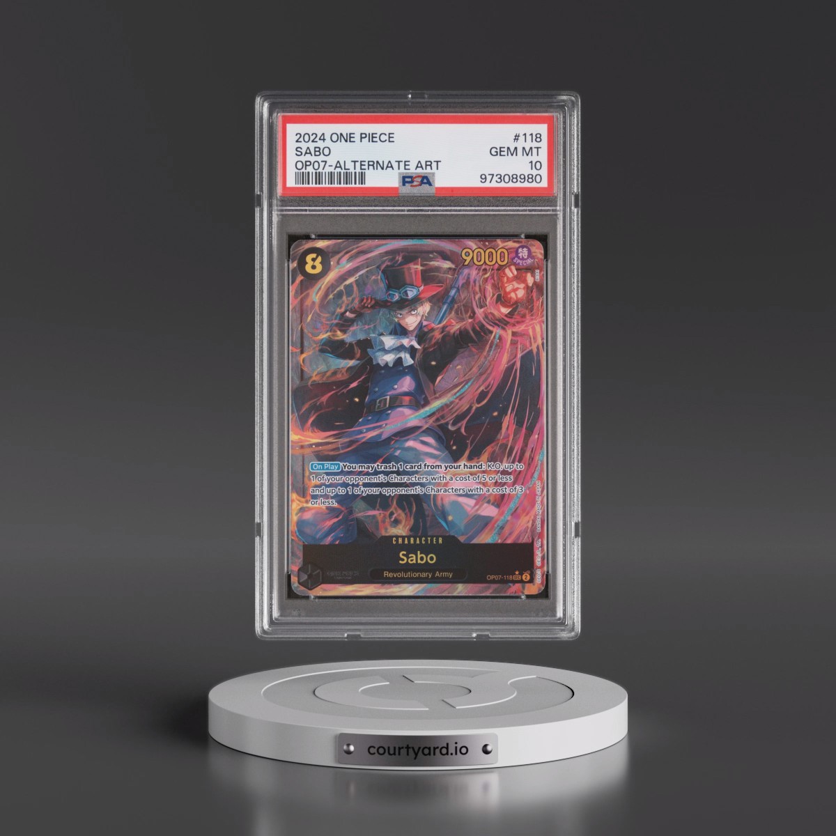 2024 One Piece OP07-500 Years in the Future #118 Sabo - Alternate Art (PSA 10 GEM MINT)